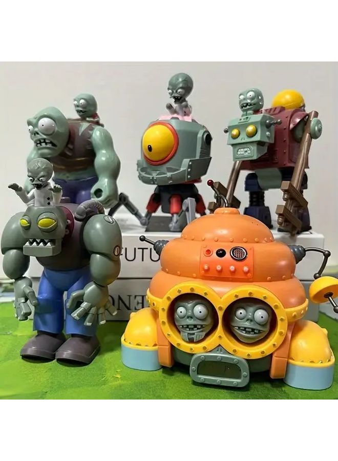 Plant Vs Zombie 5PCS Durable ABS Plastic Toy Set With White Base For Indoor Outdoor Play - Image 4